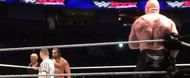 Brock Lesnar and Rusev before their match in 2016